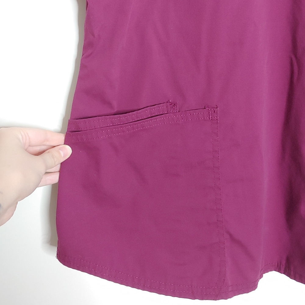 Scrubstar Premium Scrubwear Purple Short Medical Sleeve Scrubs Shirt Size Large - Picture 6 of 16